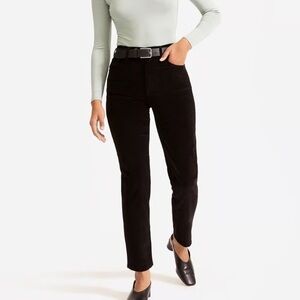 Everlane The Cheeky Straight Corduroy Baby Cord Pants in Black Size 26